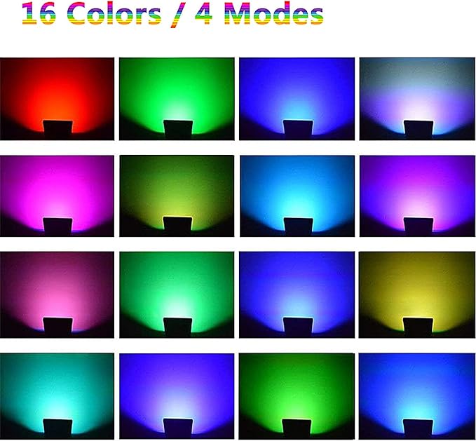 12V Color Changing LED Landscape Lights Landscape Lighting Low Voltage Colored Spotlights Outdoor, 12 Volt RGB Pathway Lights for Garden, Wall, Tree Decorative Lighting (4 Pack)