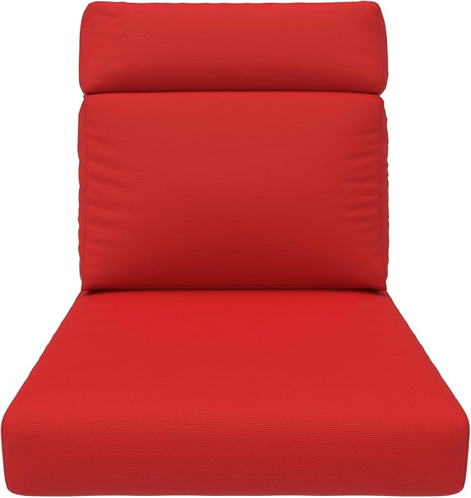 Covers & All Sunbrella Outdoor Cushions, High Back Outdoor Chair Cushions with Supportive Foam Seat and Poly Fill Back, Made with Waterproof, Stain & Fade Resistant Sunbrella Fabric for Patio Chairs
