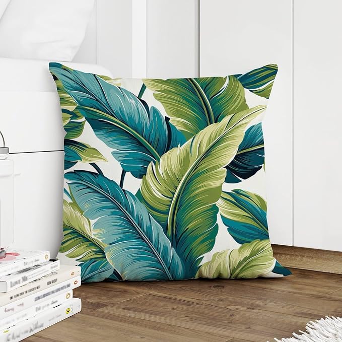 Turquoise Lime Green Pillowcase Teal Blue Aqua Tropical Pillow Covers 26x26 INFarmhouse Accent Square Couch Sofa Cushion Covers for Patio Couch Bench