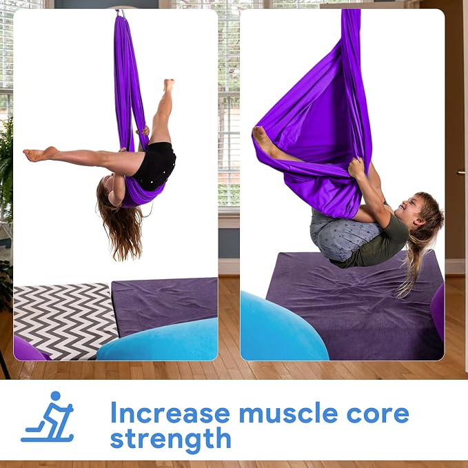Sensory Swing, Therapy Swing for Kids & Adults, Cuddle Swing Indoor Outdoor, Swing Hammock for Child with Disorders, Autism, ADHD, Anxiety, Pod Swing Chair - 110" x 59"