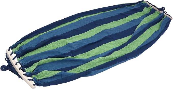 Artibetter Outdoor Travel Hammock Striped Canvas Single Widened 190x100cm Portable Camping Hiking Hanging Swing for Garden Patio Backyard