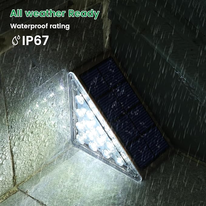 JOFIOS Solar Step Lights - 12 Pack, Waterproof IP67, Deck & Staircase Lights, Patio & Front Step (Cool Brown)