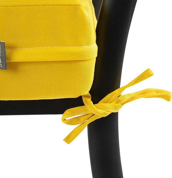 FUNHOME Outdoor Bench Cushion Cover 54 x18 x 3 inch,Water Resistant Cover with Zipper&Ties,Fade-Resistant Slipcover,Patio Porch Swing Cushion Cover Replacement Only,No Insert(Yellow)