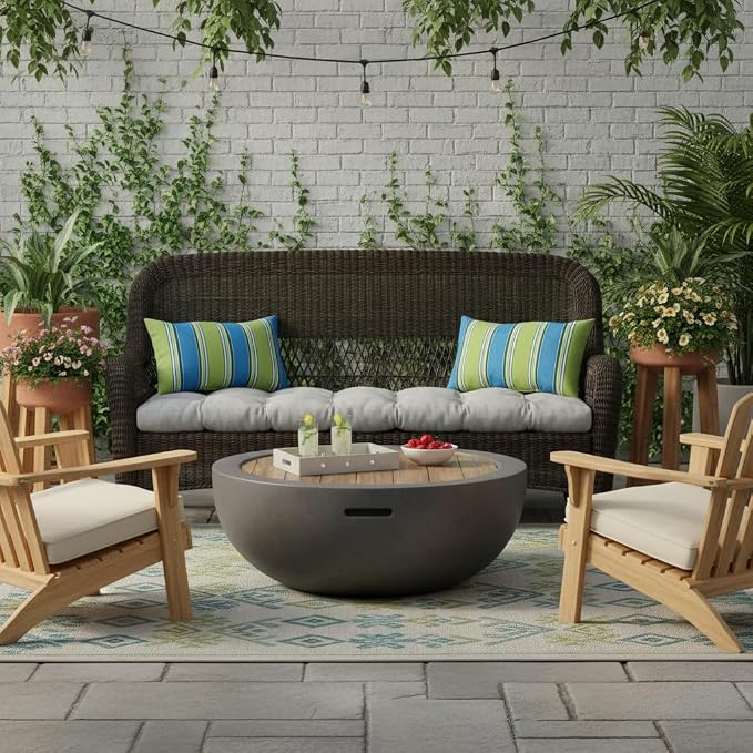 Set of 2 Outdoor Throw Pillows 19 x 12 Inch – Reversible Rectangle Patio Accent Pillows – Weather-Resistant Polyester Fabric – Eco-Friendly Recycled Polyfiber Fill – Cayman Stripe