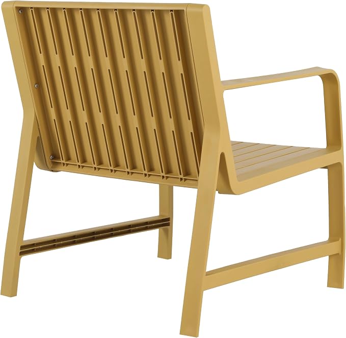 KEIKI 2 PC Outdoor Indoor Chair and Coffee Table PP Furniture Conversation Set Easy Assembly for Patio