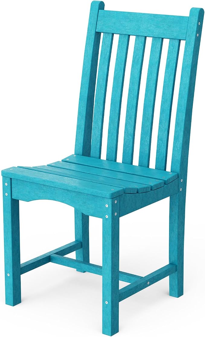 Wildridge Classic 7-Piece 44"x84" Dining Set, Aruba Blue - Outdoor Weather Resistant Recycled Plastic Furniture for Patio