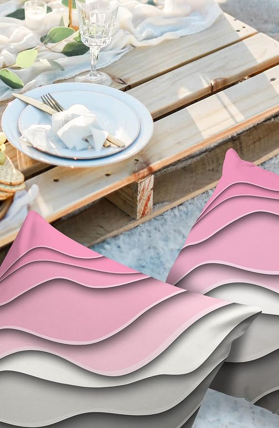 Outdoor Waterproof Pillow Covers for Patio Furniture Pink Modern Geometric Decorative Throw Pillow Cover Abstract Beach Pillowcases Set of 2 Cushion Case for Sofa Couch Chair Home Decor 20 x 20 Inches
