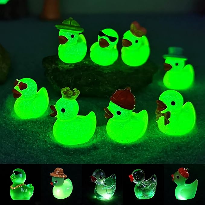U-Zimikee 80 Pcs Multicolor Mini Resin Ducks with Storage Box, Tiny Ducks to Hide, Little Ducks Figurines Miniature Ducks Figures Bulk for Mini Garden, Dollhouse Decoration Micro Landscape Ornament