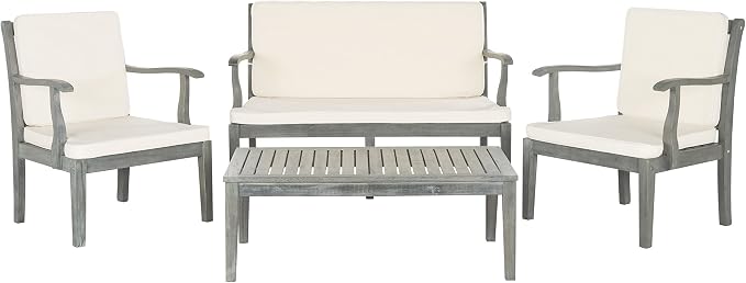 Safavieh Outdoor Living Collection Bradbury 4-Piece Outdoor Living Set