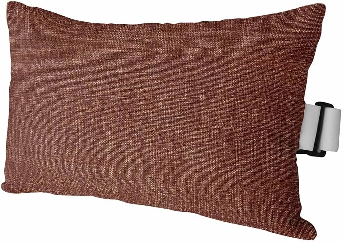 Dark Brown Outdoor Lumbar Pillow 11x16 Inch, Farmhouse Burlap Solid Brown Color Modern Linen Texture Waterproof Throw Pillow Covers with Insert, Decorative Chair Cushions for Patio Garden Recliner