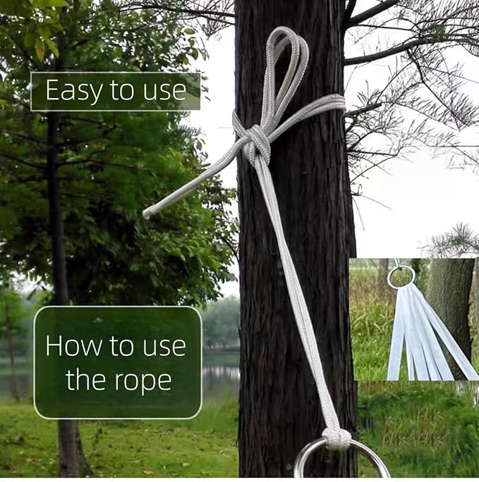 Portable Camping Hammock, Cool Ice Silk Mesh Hammocks with Tree Straps Carry Bag, Single Hanging Sturdy Hammock for Travel Patio Garden. Up to 550lbs. Green A