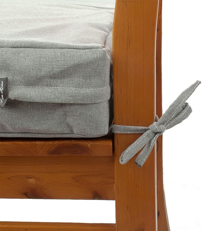 FUNHOME Outdoor Bench Cushion Cover 45 x18 x 3 inch,Water Resistant Cover with Zipper&Ties,Fade-Resistant Slipcover,Patio Porch Swing Cushion Cover Replacement Only,No Insert(Light Gray)