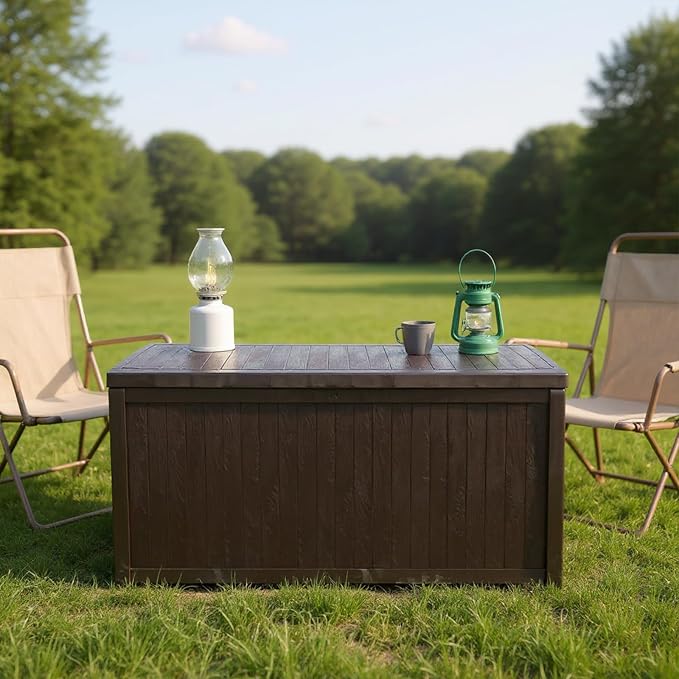 Large Outside Storage Box Container Lockable Deck Patio Box Waterproof for Furniture Outdoor Cushions Garden Pool Tools
