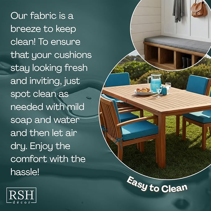 RSH DECOR Square Throw Pillows Set of 2, 20" x 20", All-Weather Outdoor Pillows, Future Mineral, Made in USA