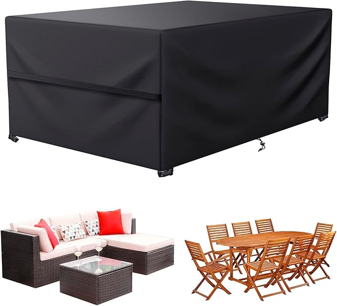 Patio Furniture Cover ,Waterproof Outdoor Sectional Couch Set Covers ,General Purpose, Outside Table and Chair Covers,Rectangular Heavy Duty Weatherproof 90"Lx65"Wx31"H