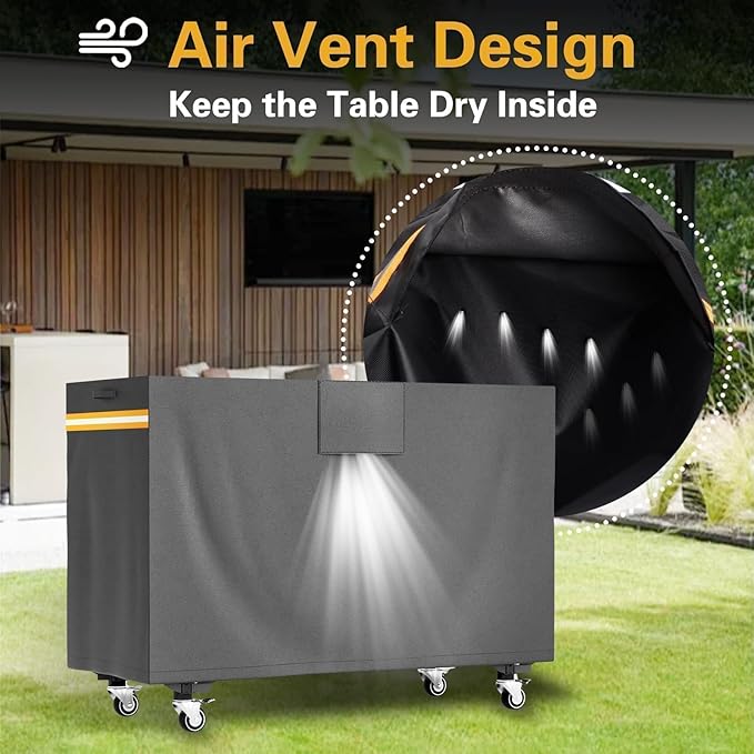 EVRBUL 72''L x 29''W x 44''H Heavy Duty 420D Outdoor Bar Prep Table Patio Cart Cover, Outdoor Grill Prep Table Height Outdoor Furniture Protective Cover with Windproof Buckle & Reflective Stripe