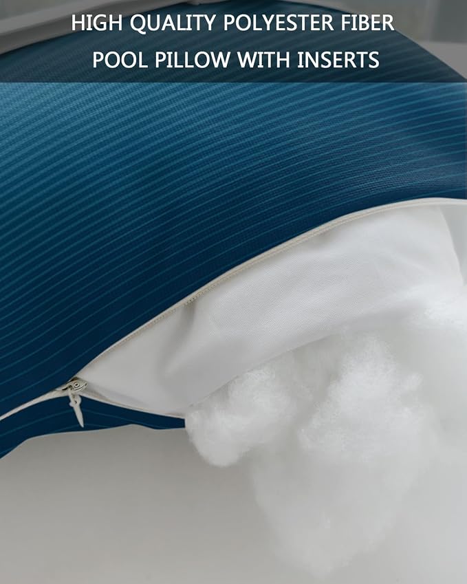 Outdoor Pillows Covers with Inserts Pink Blue Ombre Stripe Line Gradient Waterproof Recliner Pillow with Adjustable Strap Throw Pillows for Patio Furniture Pool Lounge Chair, 12x20 Inch, 1PCS