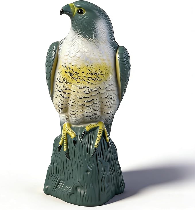 Hausse Scarecrow Eagle Fake Hawk Decoy Statue Scare Birds Away, Plastic Deterrents, Garden Protectors Bird Repellent, Nature Enemy Bird Repellent for Outdoor Garden Yard