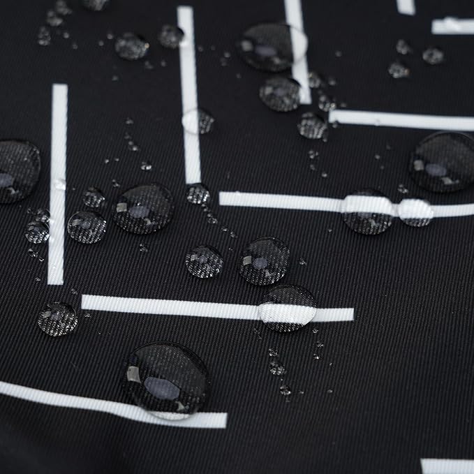 Adabana Geometric Waterproof Outdoor Pillow Covers 16x16 Black and White | Set of 2 Waterproof Design for Patio, Porch, Garden and Beach Decor