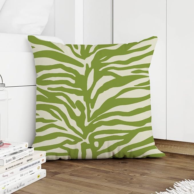Tiger Print Yellow Green Throw Pillow Covers Animal Tiger Print Pillow Covers 16x16 INFarmhouse Accent Modern Decorative Pillow Covers for Couch Sofa Patio