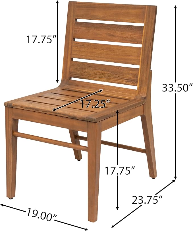Christopher Knight Home 7 Piece Outdoor Dining Set, 71" Acacia Wood Patio Table with 6 Wooden Chairs, Teak Finish Solid Wood Dining Table Set for Backyard Garden Porch Deck