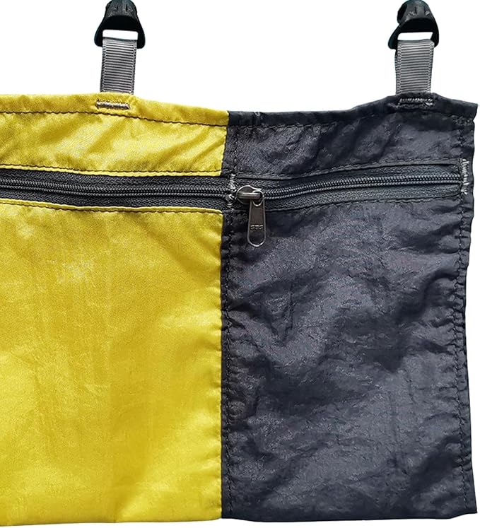 Hammock Organizer Hammock Storage Bag Slidable Lightweight Folding Durable Storage Container Dangling Pouch for Camping Climbing, Yellow