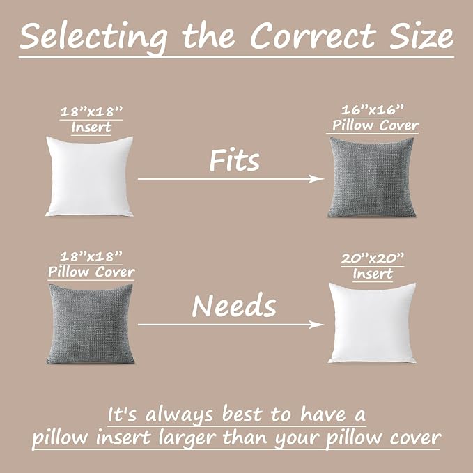 OTOSTAR Outdoor Waterproof Throw Pillow Inserts 18 x 18 Inches Premium Water Resistant Decorative Pillow Inserts Square Pillows for Couch Sham Cushion Stuffer Garden Furniture Patio Bench,Pack of 2