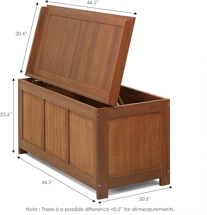Furinno Dalam Outdoor Hardwood Storage Deck Box, Natural