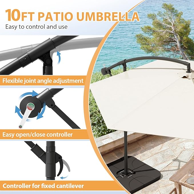 Greesum 9FT Patio Umbrella, Outdoor Table Umbrella with Push Button Tilt, Crank and 8 Sturdy Ribs for Garden, Lawn, Backyard & Pool