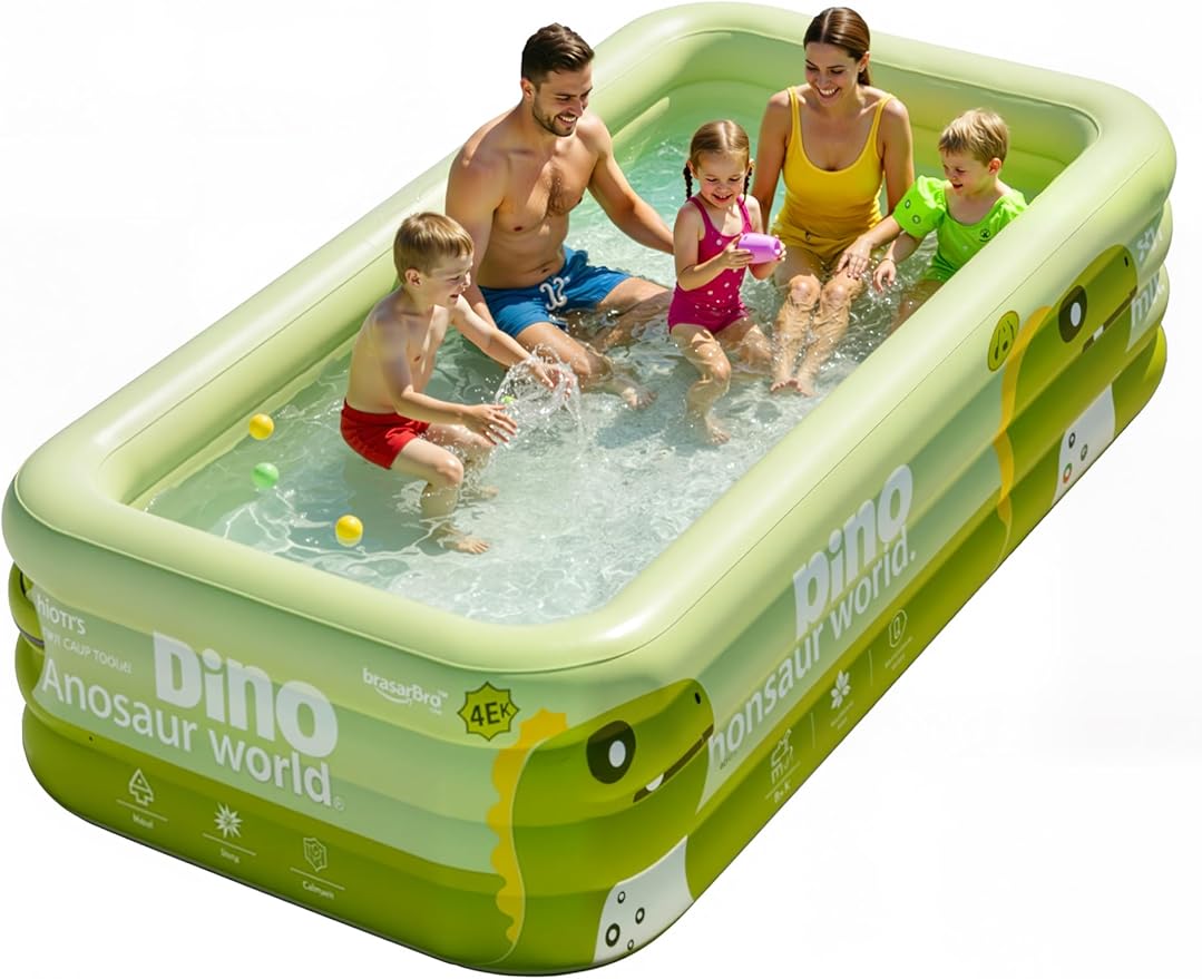 120" 4-Layer Thickened Inflatable Pool for Kids & Adults,Green | 120",4-Layer,0.32mm Thickened PVC,16Lbs,Swimming Pool for Family, pets,Backyard,Outdoor Summer