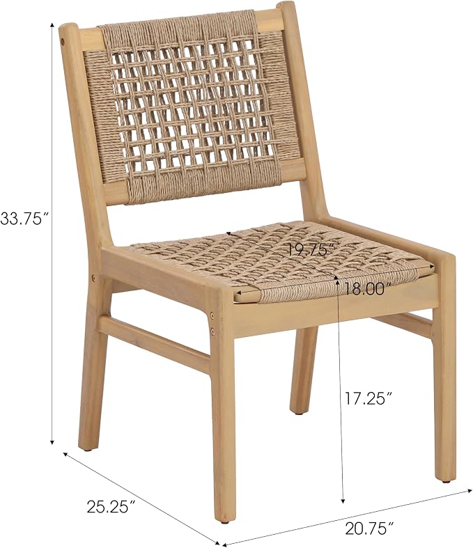 Christopher Knight Home Della Acacia Wood Dining Table Set for 6, 6 Piece Outdoor Dining Set with 70.75" Dinner Table, Bench and Armless Chairs, Patio Furniture Set for Dinner,Light Teak+Light Brown