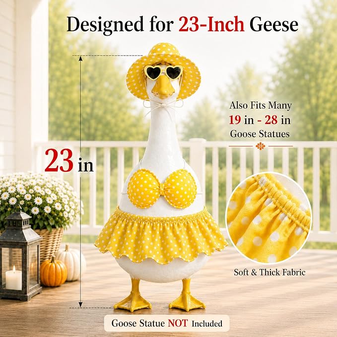 8 Set 23 Inch Porch Goose Outfits, Holiday Goose Clothes | All Seasons Bundle for Valentine St. Patrick Easter Summer 4th of July Fall Halloween Christmas, front porch yard patio decor