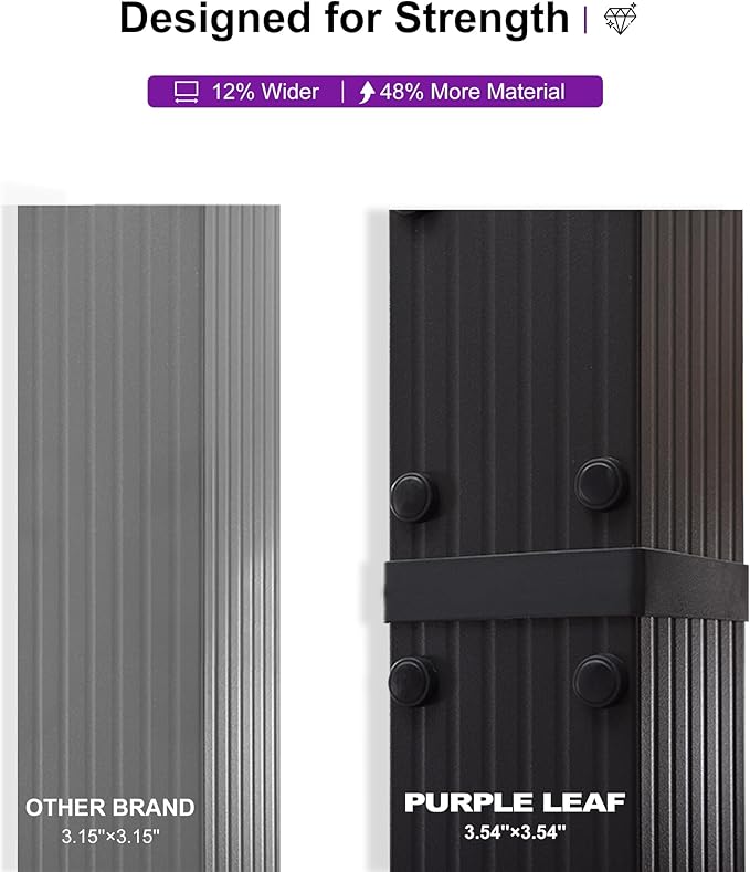 PURPLE LEAF 9.5' X 13' Outdoor Retractable Pergola Against The Wall with Shade Canopy Patio Aluminum Shelter for Garden Pavilion Grill Gazebo Modern Backyard Metal Grape Trellis Pergola Turquoise Blue