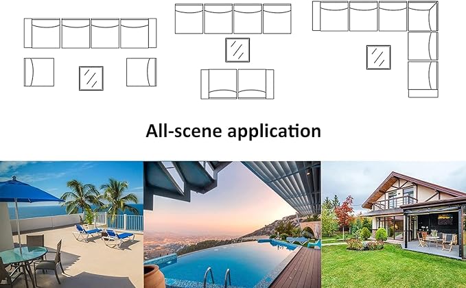 7 Pieces Outdoor Patio Furniture Sets,Wicker Conversation Set Sectional Sofa,Includes 6 All-Weather High Back PE Rattan Seating Components w/Thickened Cushions&Coffee Table,Sand