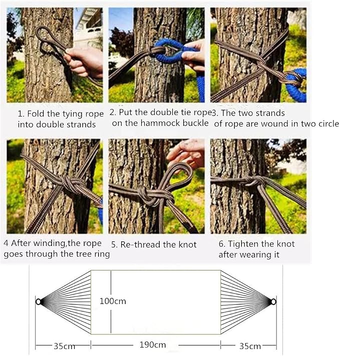 Two-Person Canvas Fabric Hammock with Travel Bag - Ideal for Outdoor and Indoor Use in Patios and Backyards - Holds up to 330 lbs