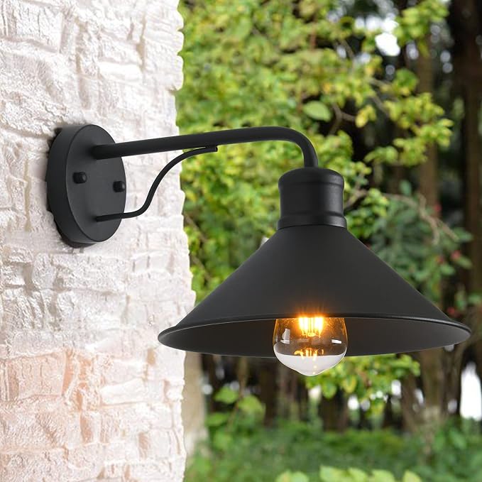 1 Pack Outdoor Wall Lights Wall Mount for House, Front Porch Wall Light Fixtures Wall Mount, Farmhouse Wall Sconce, Classic Barn Lights Outdoor & Indoor-E26 Socket
