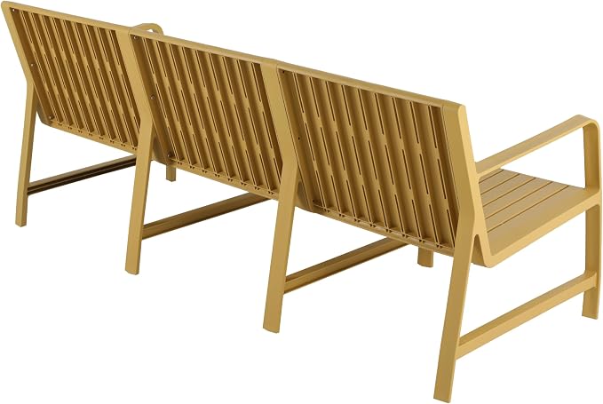KEIKI 5 PC Outdoor Indoor 3-Seater Sofa,2 Chairs and 2 Coffee Tables PP Furniture Conversation Set Easy Assembly for Patio