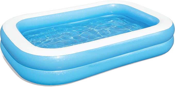 Bestway 54006 Family Rectangular Inflatable Pool, 262 x 175 x 51 cm, Blue/White