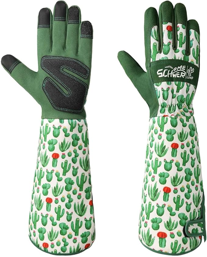 Schwer Gardening Gloves for Women, Reinforced Fingertips & Palm, L010, M | Touchscreen, Forearm Protection, Abrasion Resistant, Breathable, Comfortable, Rose Pruning, Weeding, Gardening Tools, Gifts
