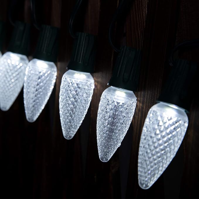 100 Feet C9 Christmas String Lights, Waterproof Commercia Led Outdoor Christmas Lights with 100 Strawberry C9 Bulbs, Extendable UL Certified for Party Holiday Wedding Indoor Outdoor Xmas Decor