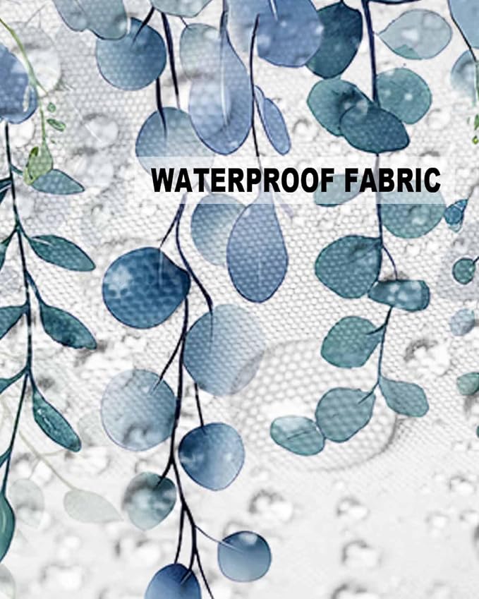 Outdoor Waterproof Pillow Covers Blue Eucalyptus Leaves Set of 2 Decorative Outdoor Pillowcases Watercolor Plant Leaf Cushion Cases for Patio Funiture Garden Couch Bench 12 x 20 Inches