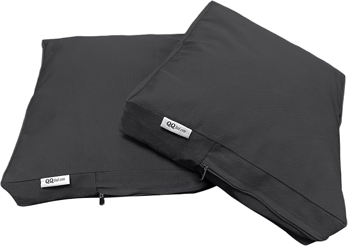 2 Pack 25X25 Inch Outdoor Back Cushion Memory Foam Pillows with Waterproof Internal Cover for Patio Furniture, Sofa, Loveseat, Deep Seat Chair - Space Gray Color