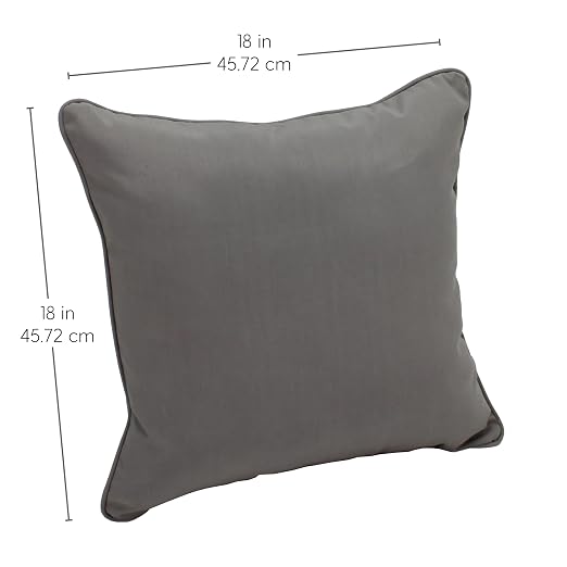 Factory Direct Partners Presidio 18" x 18" Square Decorative Throw Pillow Set with Piping for Indoor/Outdoor Furniture; UV, Fade, Weather-Resistant Olefin Fabric (2-Pack) - Gray, 13810-GY