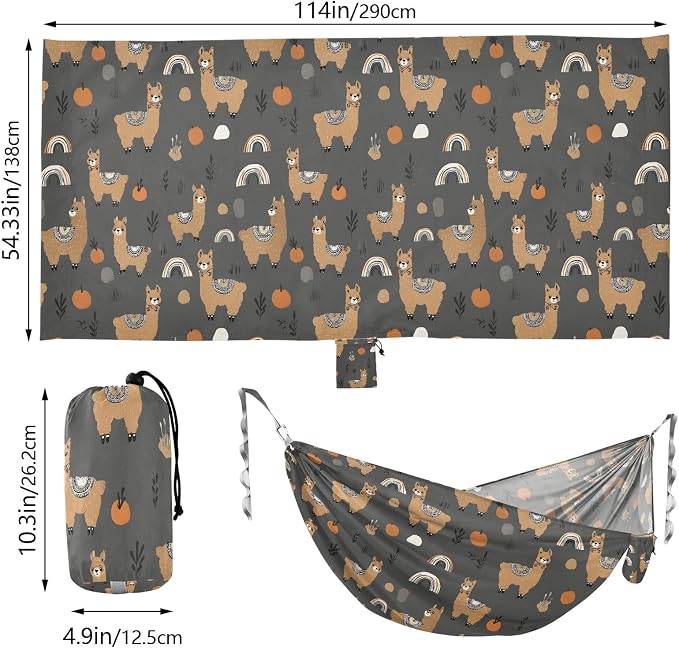 Camping Hammock Outdoor Hammocks for Outside Cactus Brown Beach Trees Portable Lightweight with Pockets Tree Straps Indoor