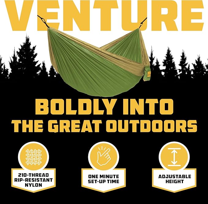 Wise Owl Outfitters Camping Hammock – up to 500lbs Portable Hammock with Tree Straps - Travel, Backpacking, Hiking, Outdoors Camping Gear - Single or Double
