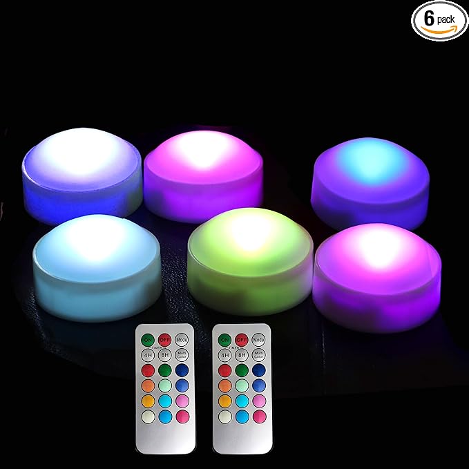 6 PCS Color Changing Halloween LED Pumpkin Candle Lights with Remote and Timer Battery Operated Colored Flameless Candle Set Bulk for Jack-O-Lantern Décor Halloween Party Home Spooky Decorations