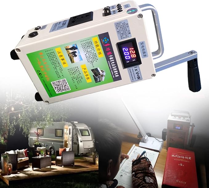 150W High Power Hand Crank Generator Portable Emergency Power AC110V /220V DC12V USB 5V Charger Generator for Outdoor Camping Survival Activities,150W-220V