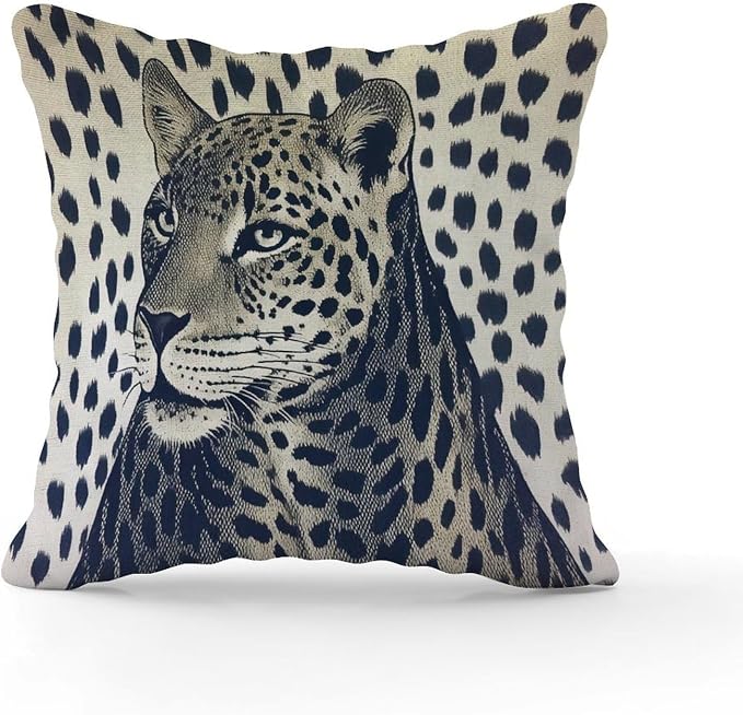 Throw Pillow Covers Antelope Black Animal Print Pillowcase Modern Leopard Graphite Dot Pillow Cover Accent Outdoor Garden Decoration for Bedroom Sofa Bench Porch 18x18 in