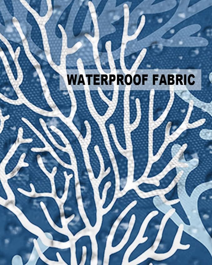 Outdoor Waterproof Throw Pillow Covers Set of 2 Blue Coral Lumbar Pillowcases 20x12 Inches Nautical Coastal Marine Life Patio Decorative Pillows Cushion Case Patio Pillows for Couch Bed Chair Garden