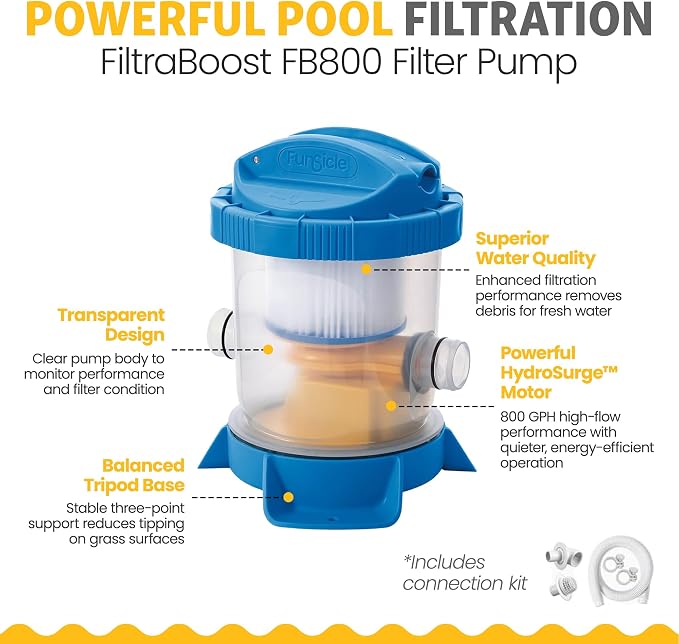 Funsicle Quickset 12' x 36" Round Above Ground Swimming Pool, with FiltraBoost 800 GPH Filter Pump, Type D Filter Cartridge & Repair Patch